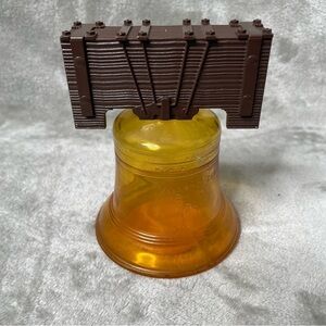 Vintage Avon Liberty Bell After Shave Amber Glass Bottle Collectible Display